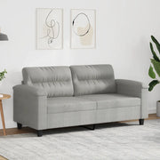 Divano a 2 Posti Grigio Chiaro 140 cm in Tessuto Microfibra 359562