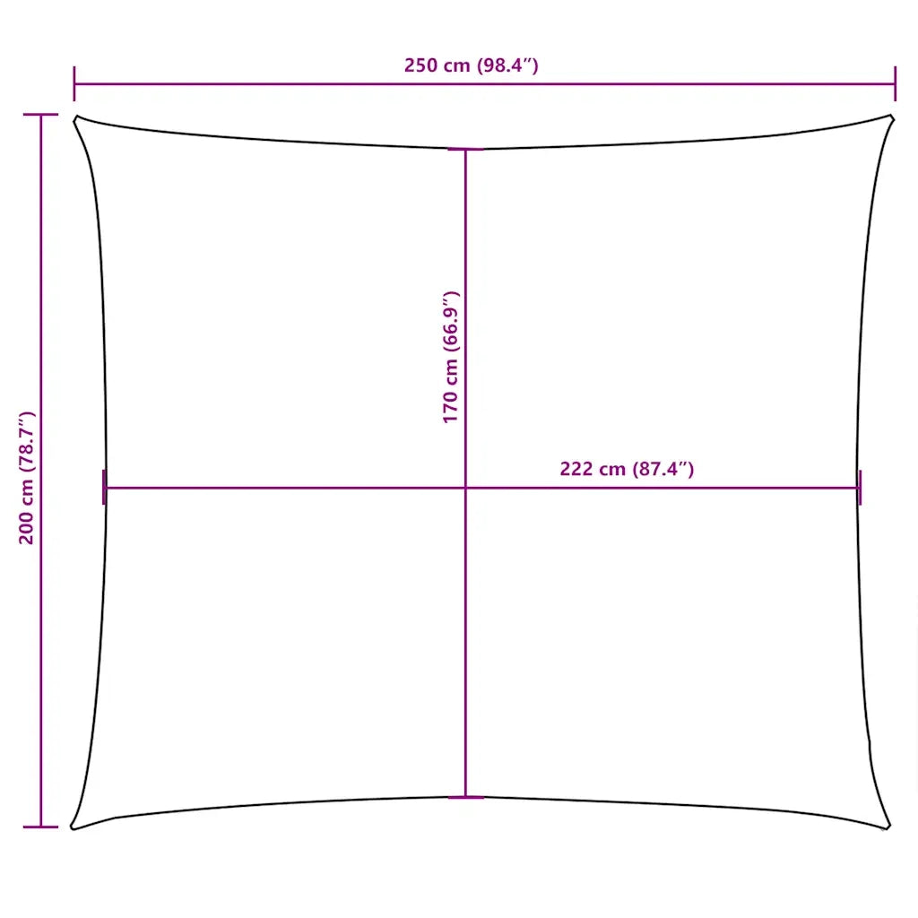 Vela Ombreggiante-Parasole a vela Oxford Rettangolare 2x2,5 m Blu