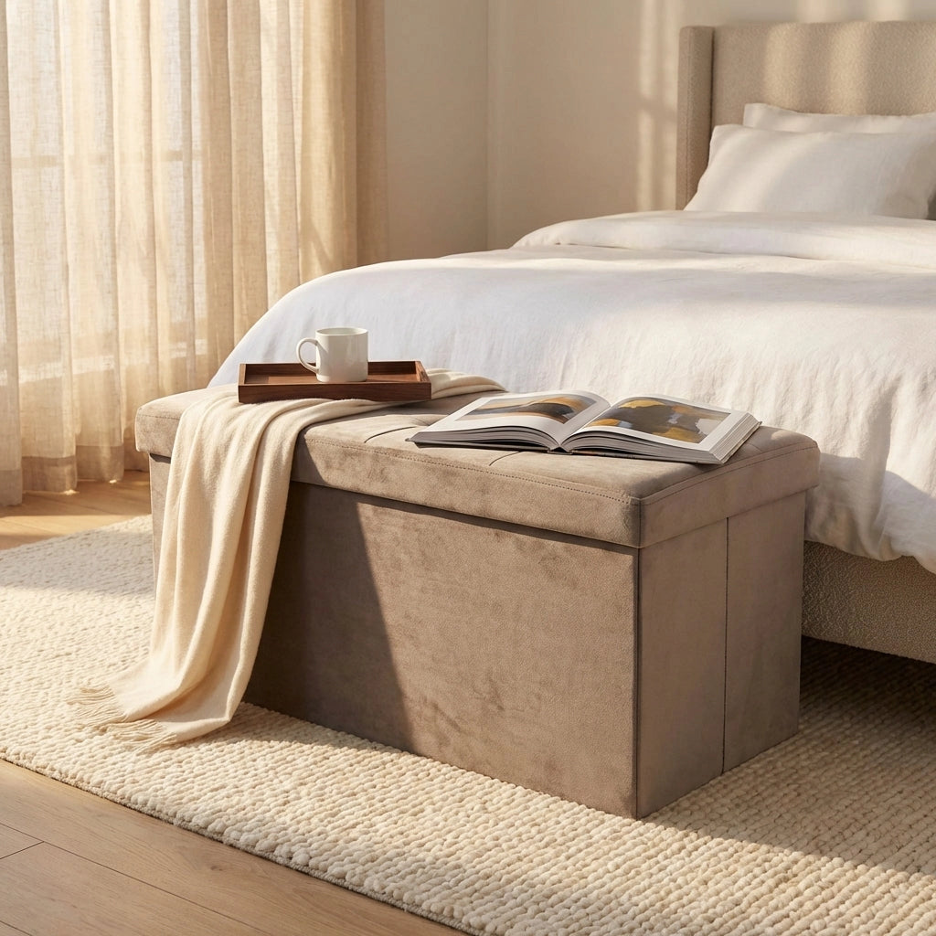 Pouf contenitore in velluto -  MARCUS