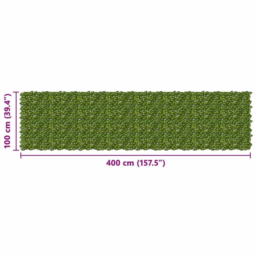 Schermo per balcone con foglie-Pannello per balcone Verde e Giallo 400 x 100 cm 509198