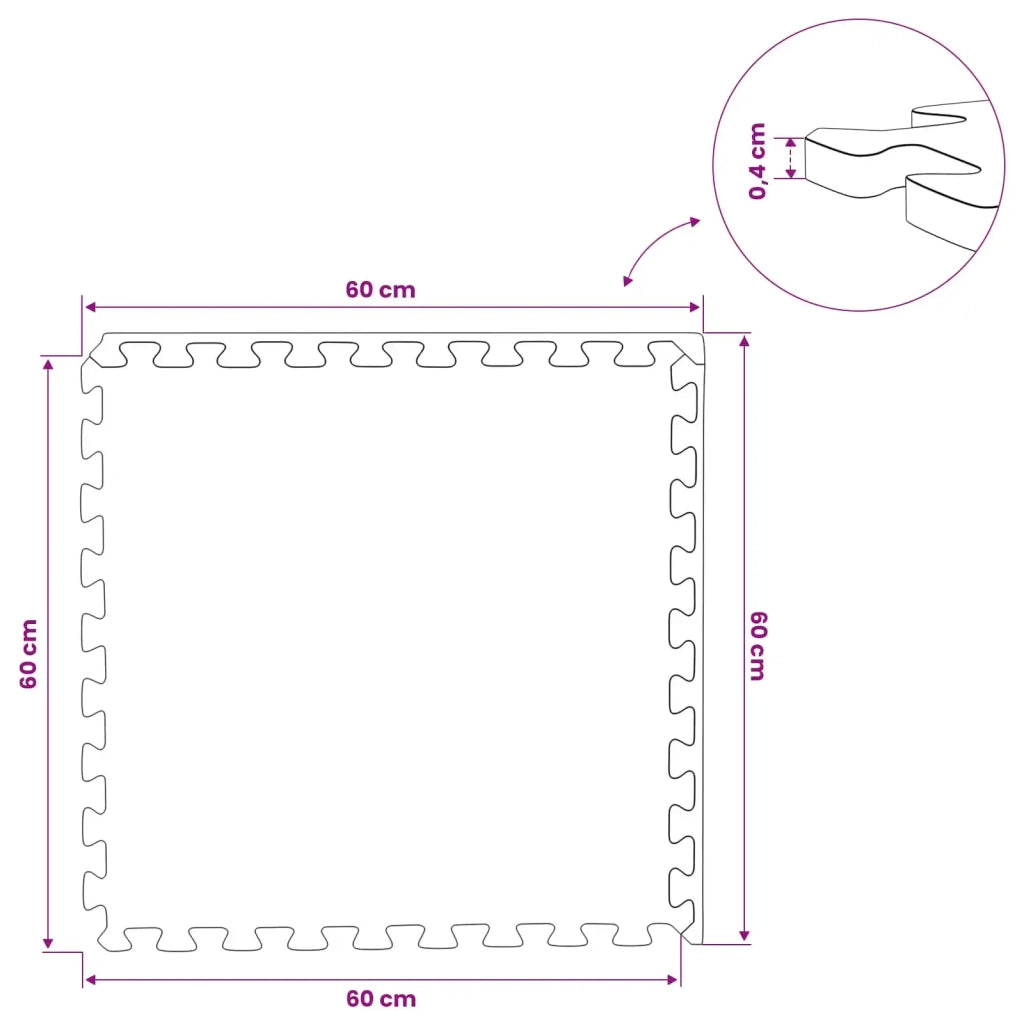 Tappeti 50 pcs Nero 18 m² Schiuma EVA 42040741