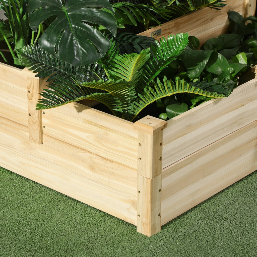 Giardiniere in legno a 3 livelli ¨C zephmum ¨C naturale 108x88x36 cm