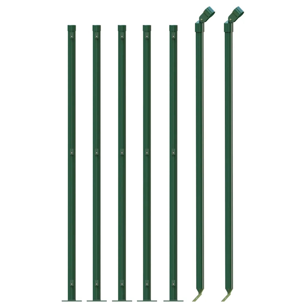 Recinzione da Giardino | Recinzione Metallica con Flangia Verde 1x10 m