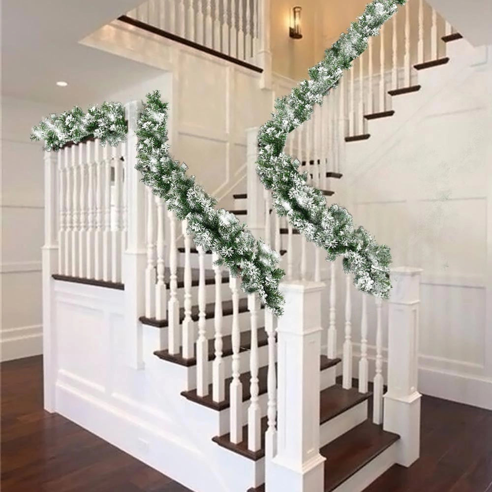 Trade Shop - Ghirlanda Natalizia Innevata Albero Natale Decorazioni Natalizie 270cm 200 Punte -