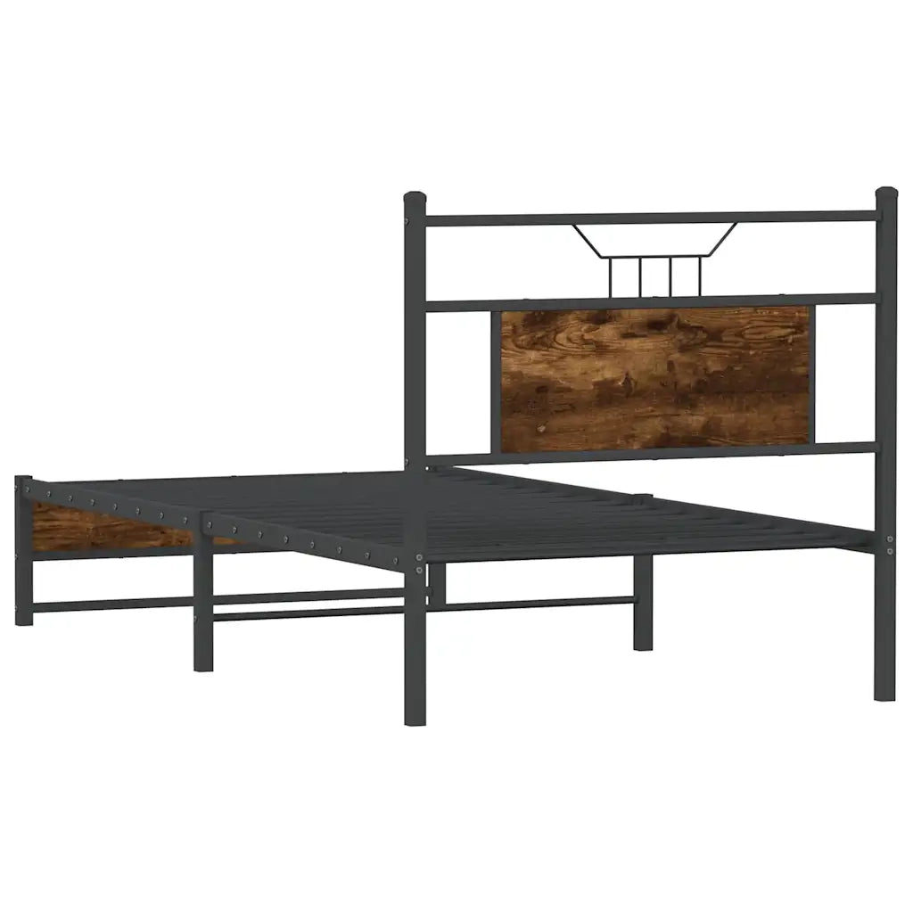 Giroletto senza Materasso-Struttura Letto Rovere Fumo 75x190 cm in Truciolato 143536