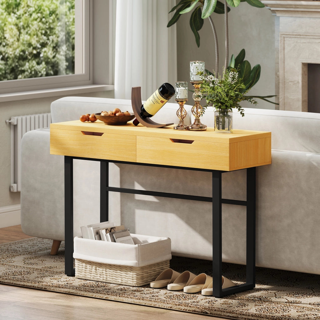 Console ¨C Minimal ¨C metallo, legno, 110 cm