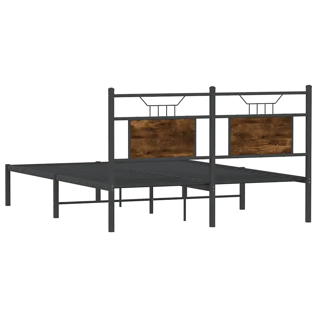 Giroletto senza Materasso-Struttura Letto Rovere Fumo 140x200 cm in Truciolato 529681