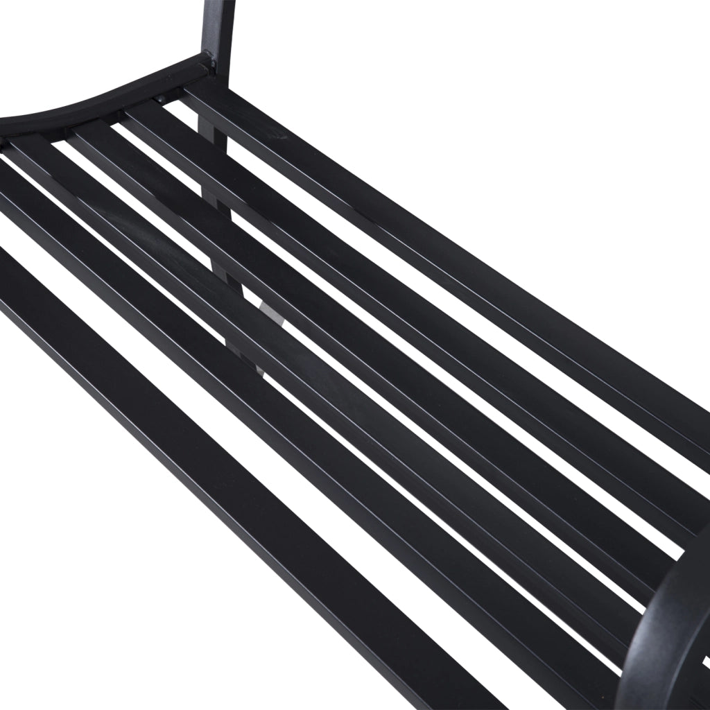 Panchina da Giardino ¨C Zephmum ¨C Acero Fuso Nero 2 Posti 127x60x87 cm