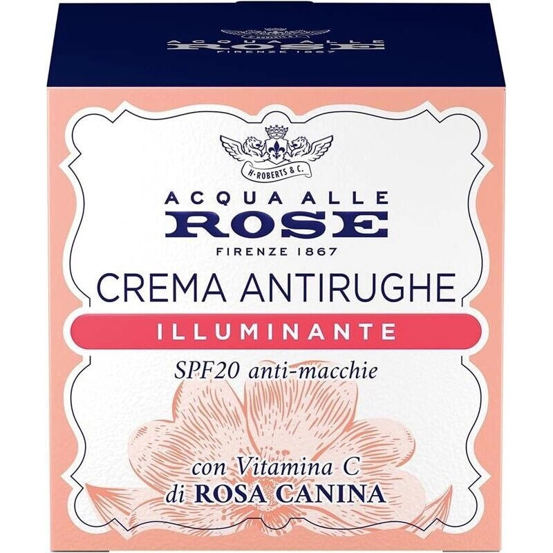 ACQUA ALLE ROSE CREMA VISO ANTIRUGHE ILLUMINANTE + VITAMINA C DI ROSA CANINA PELLI SPENTE ANTIOSSIDANTE ANTIMACCHIE 50 ML