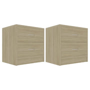 Comodini Rovere Sonoma 2 pz-Set di 2 Tavolino da notte 40x30x40 cm in Legno Multistrato