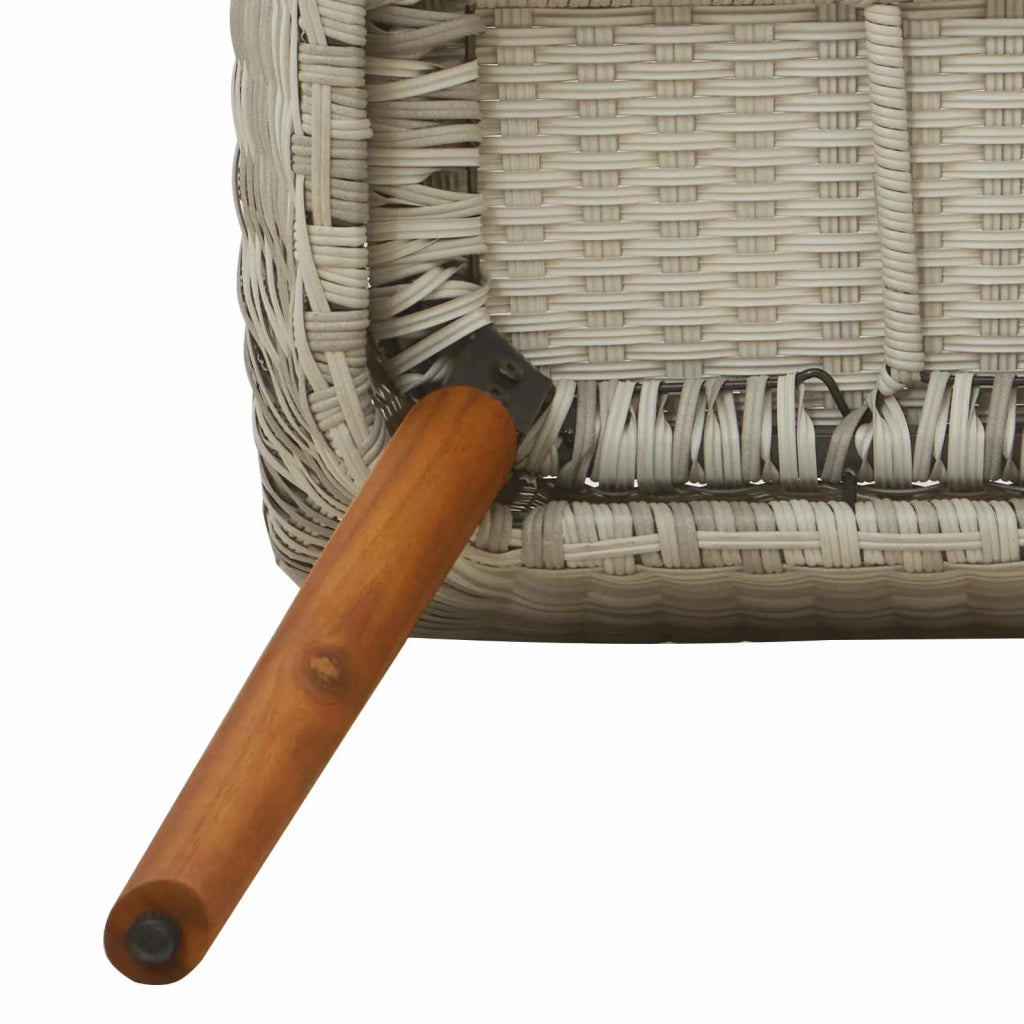 Set da Pranzo per Giardino 5 pcs Grigio chiaro polyrattan 3261707