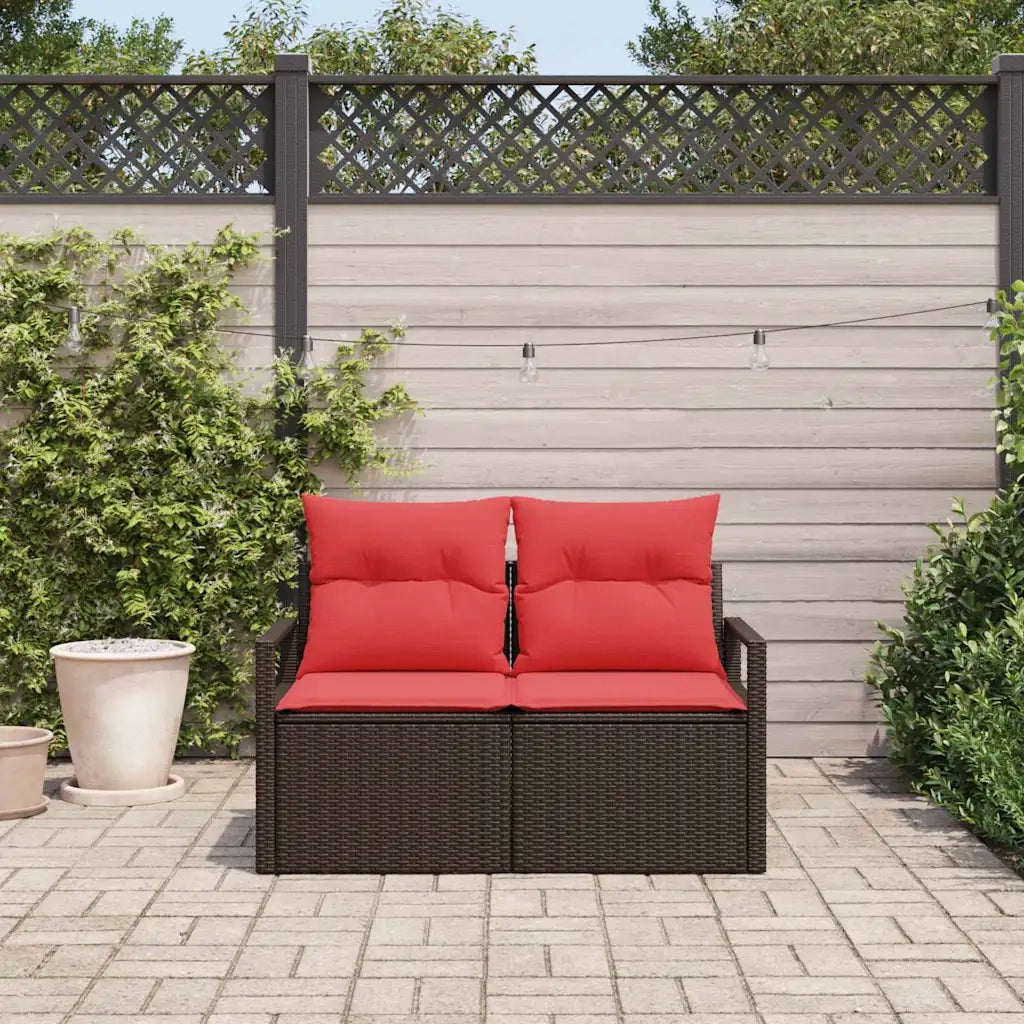 Divano da giardino con cuscino 120 x 62 x 69 cm. polyrattan 42006758