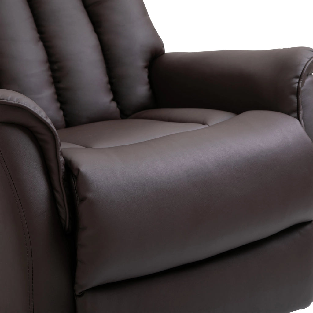 POLTRONA Relax Elettrica con Alzapersona 80x94x104 cm Marrone in Schiuma