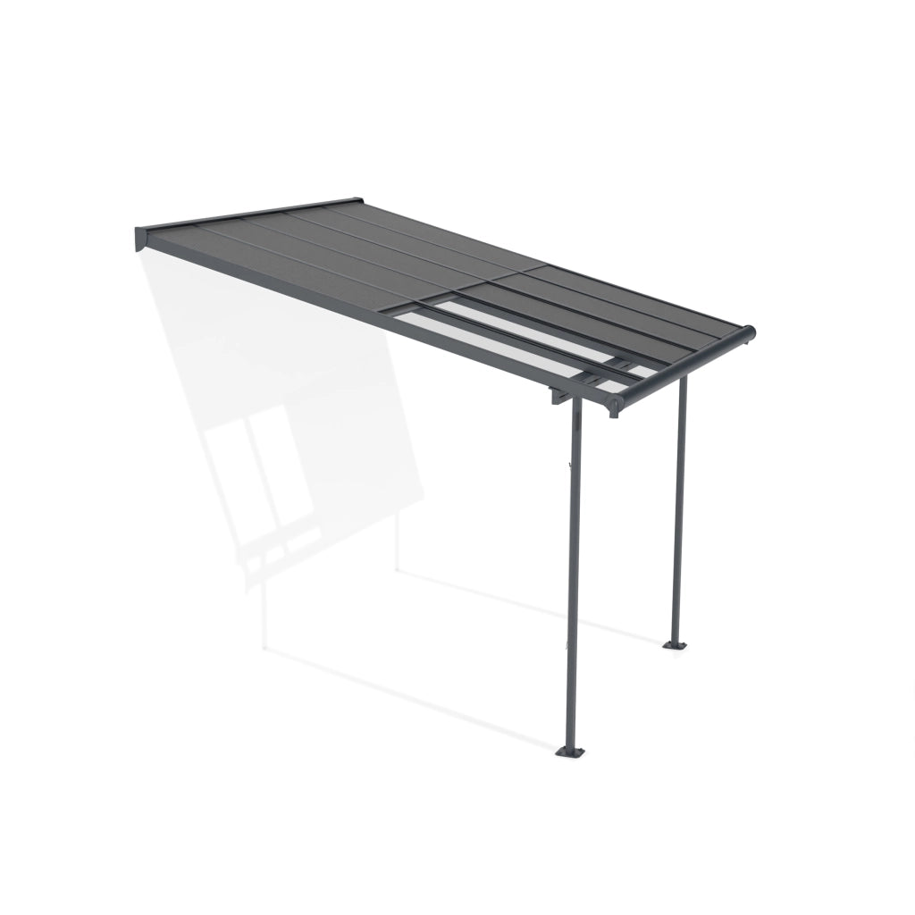 Canopia Sierra Cabrio Pergola Addossata in Alluminio 3X3 m Struttura grigia / Pannelli grigio opaco