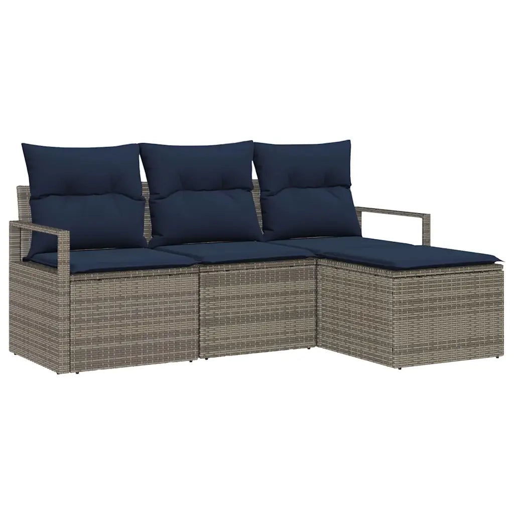 Set di divani 4 pcs Grigio polyrattan 3346335