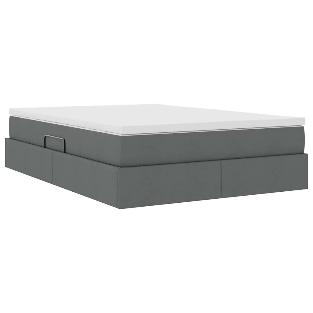 Letto con contenitore e materasso Grigio scuro 140 x 190 cm 3370225