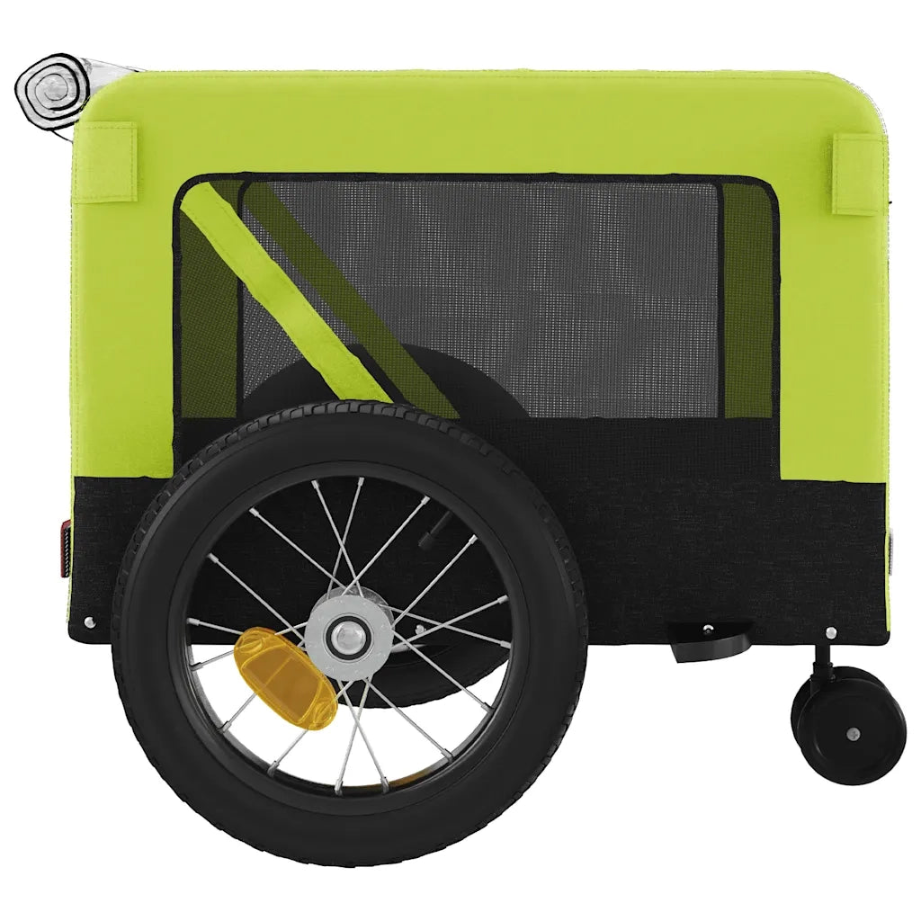 Rimorchio da Bici per Animali Verde e Nero Oxford e Ferro 93934
