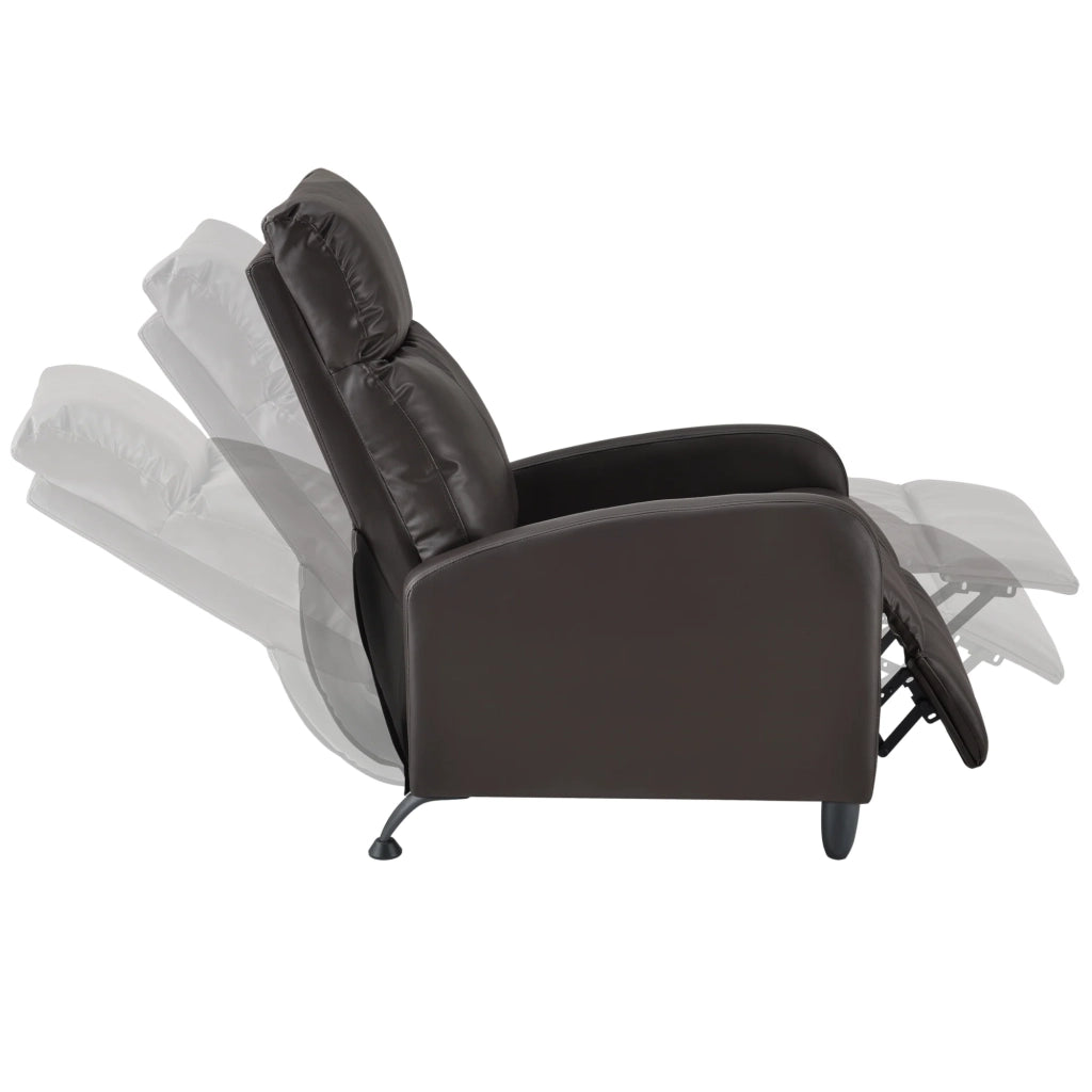 Poltrona relax con schienale reclinabile e poggiapiedi rivestimento marrone 102 cm 03_0005211