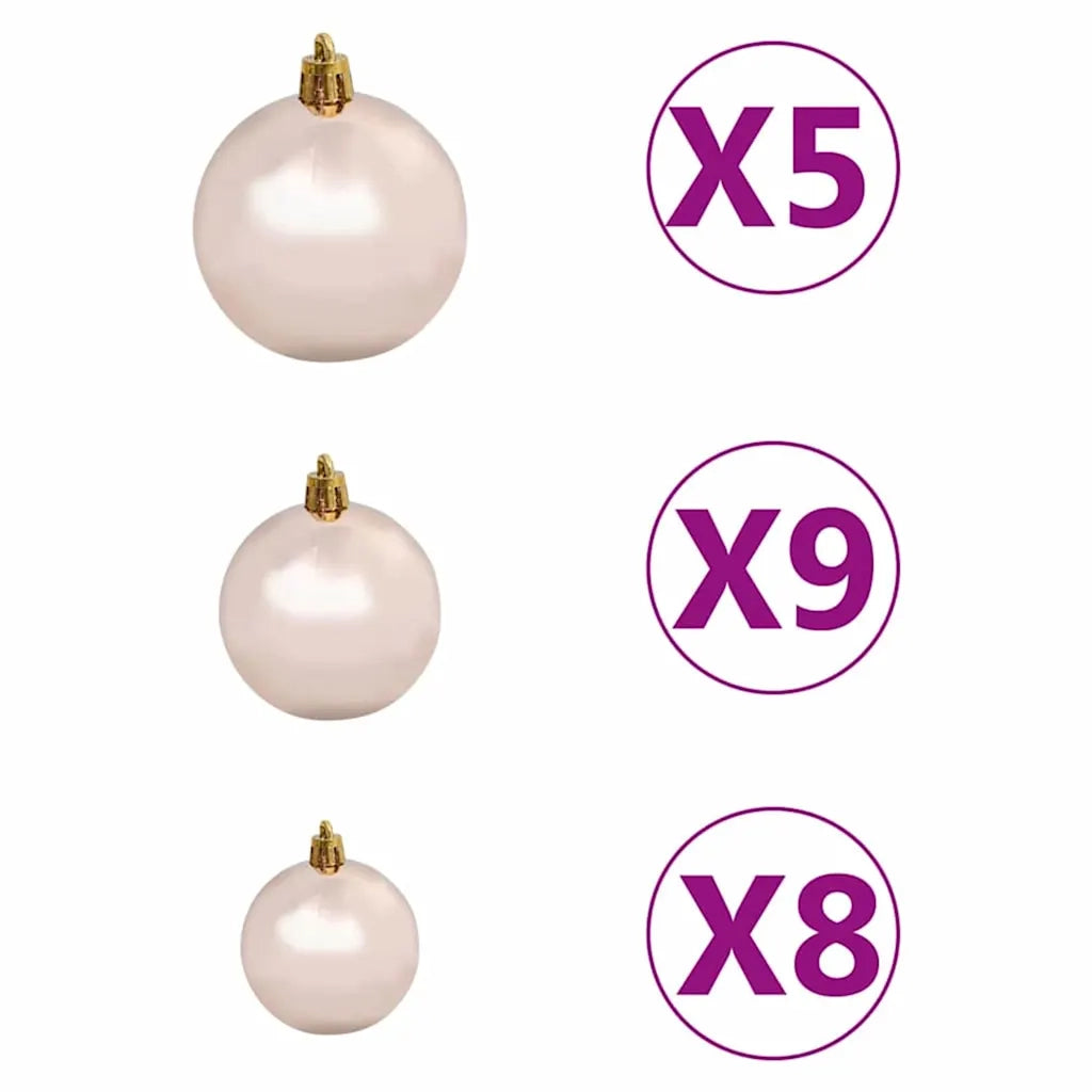 Albero di Natale | Decorazioni natalizie artificiale preilluminato con set di palline