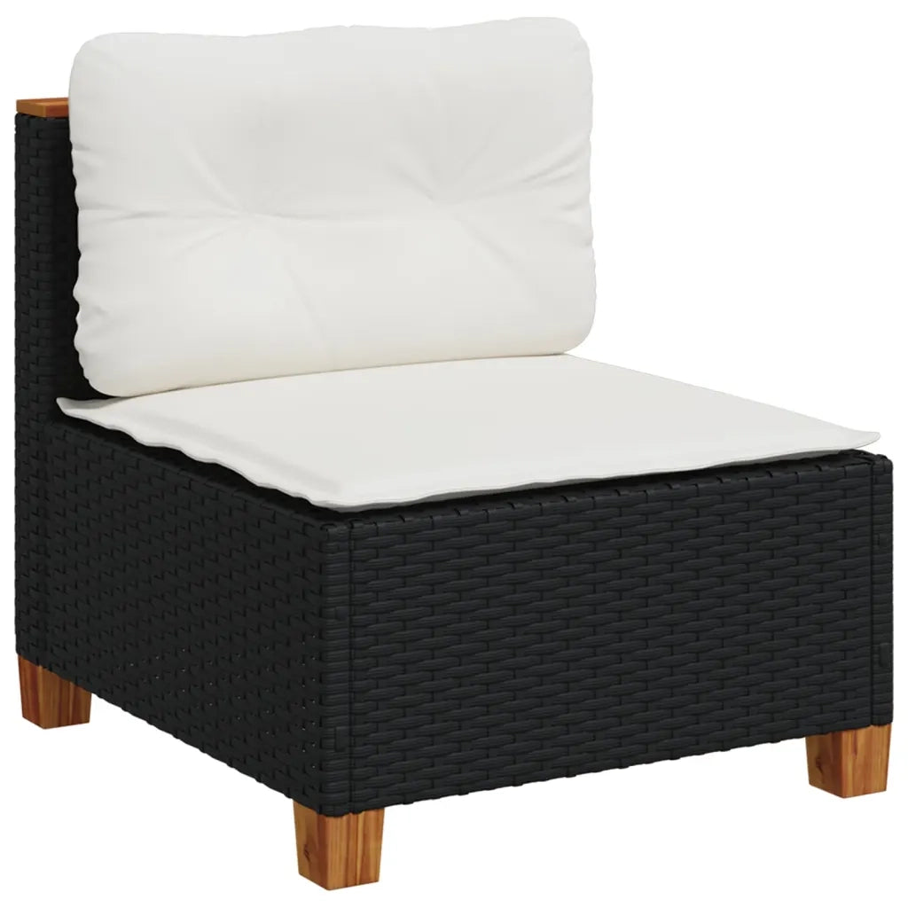 Set Divani da Giardino con Cuscini 7pz Nero Polyrattan 3261971