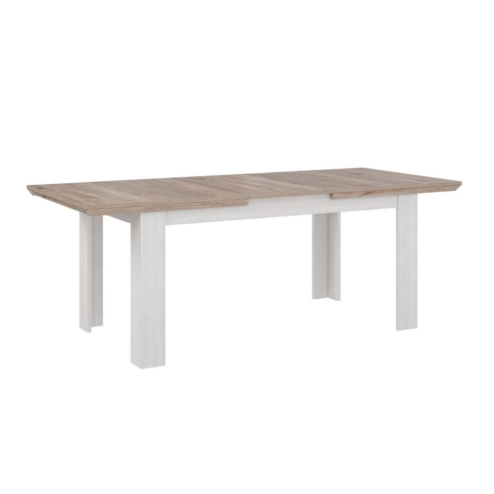 Tavolo Allungabile Forma Rovere e Bianco da 160 a 206 cm con Gambe Squadrate