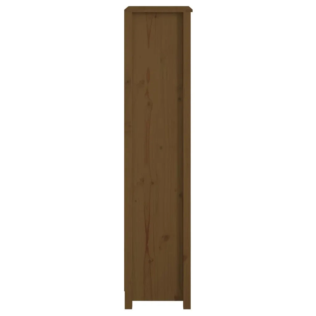 Libreria-Scaffale per Libri-Mobile di Stoccaggio Marrone Ambra 50x35x154 cm in Legno Massello di Pino