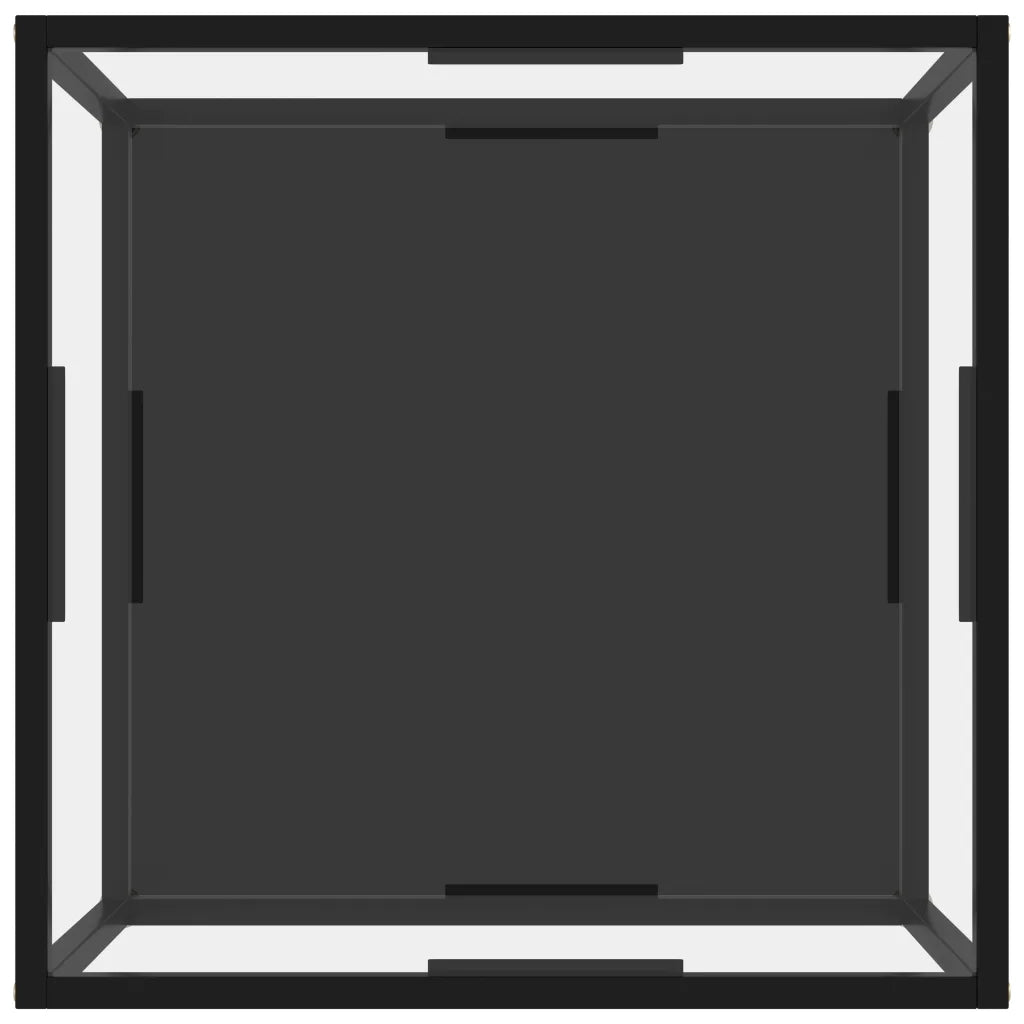 Tavolino Trasparente e Nero 60x60x35cm in Vetro Temperato 322891