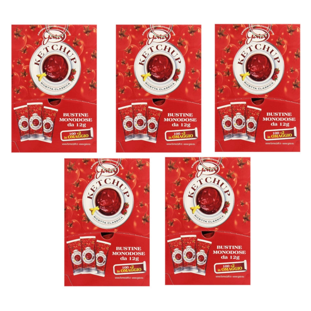 Gaia ketchup multipack 5 confezioni 510 bustine da 12 grammi