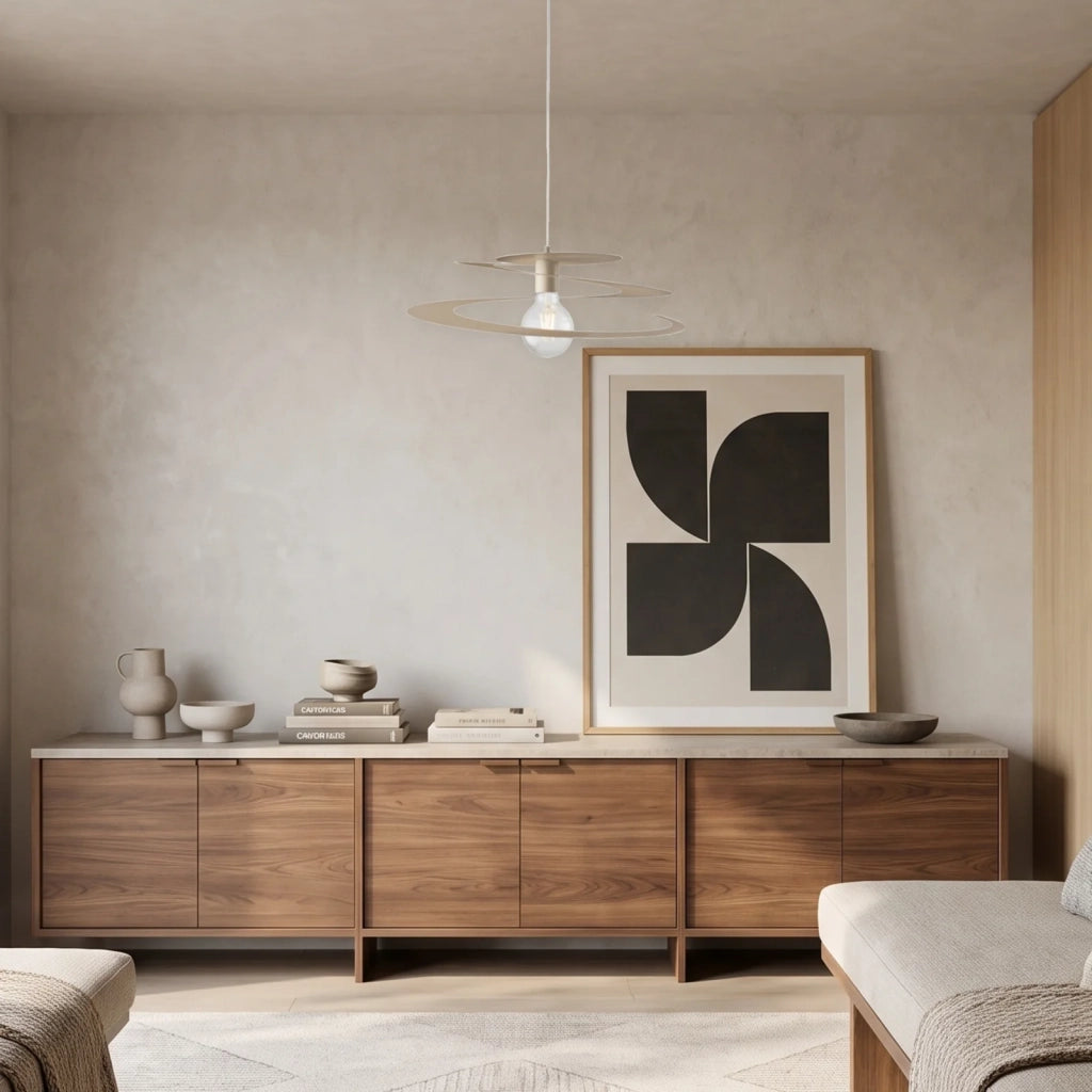 Sospensione Spring 1 Luce Tortora Altezza Regolabile Luceart Design