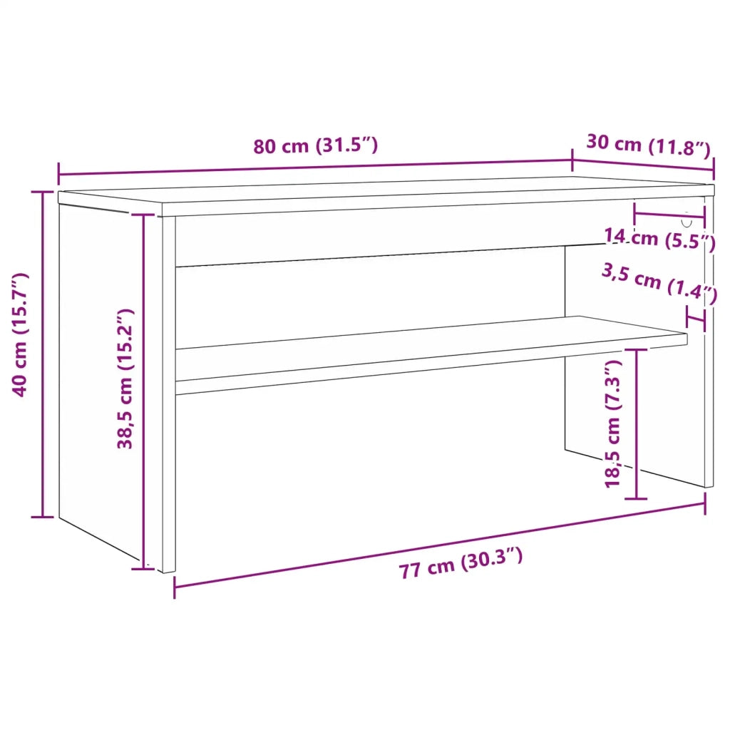 Mobile TV 80 x 30 x 40 cm Rovere Sonoma Legno ingegnerizzato 8000326