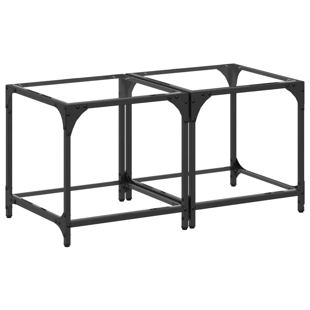 Tavolino Salotto con Piano Vetro Trasparente-Tavolino da soggiorno 40x40x40cm Acciaio 279123