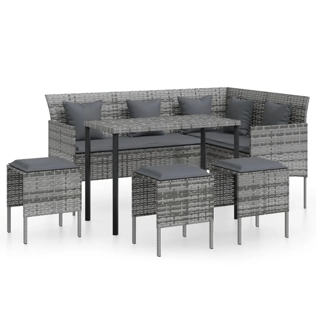 Set divano a L 5 pezzi con cuscini in vimini resinato grigio 02_0013558