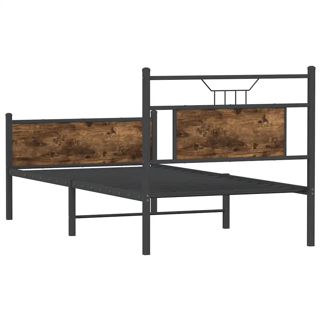 Giroletto senza Materasso-Struttura Letto Rovere Fumo 90x190 cm in Truciolato 646674