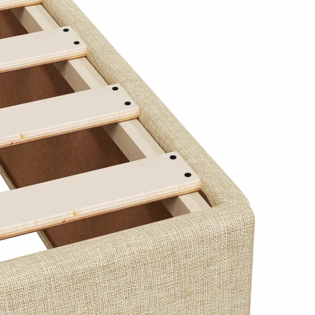 Letto box spring con materasso Crema 200 x 200 cm Tessuto 3455432