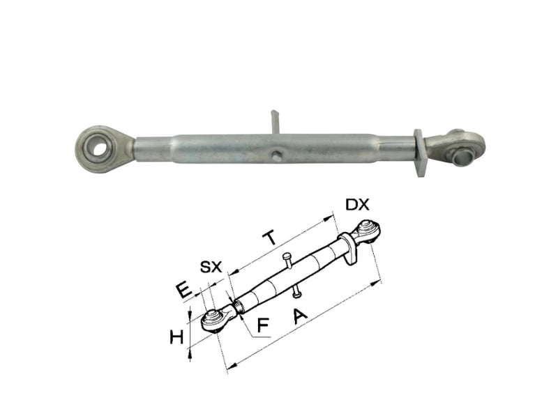 Braccio terzo punto meccanico C1 filetto M24x2.5 completo - 50004