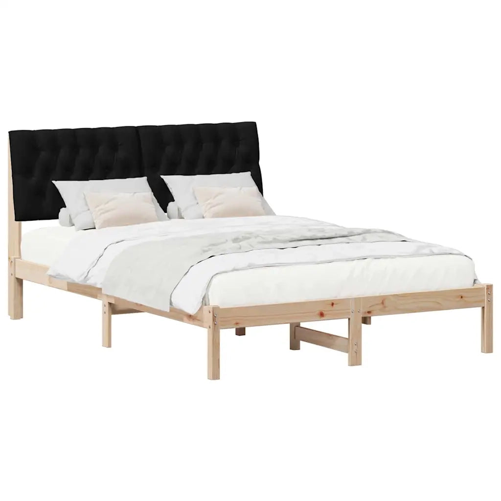 Letto con Testiera Rivestita con testiera Marrone 135 x 190 cm 878831