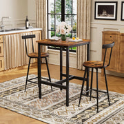 Set Tavolo Alto e Sgabelli Industrial ¨C Xylo ¨C Piano Legno, Struttura Metallo, 60x60x90 cm