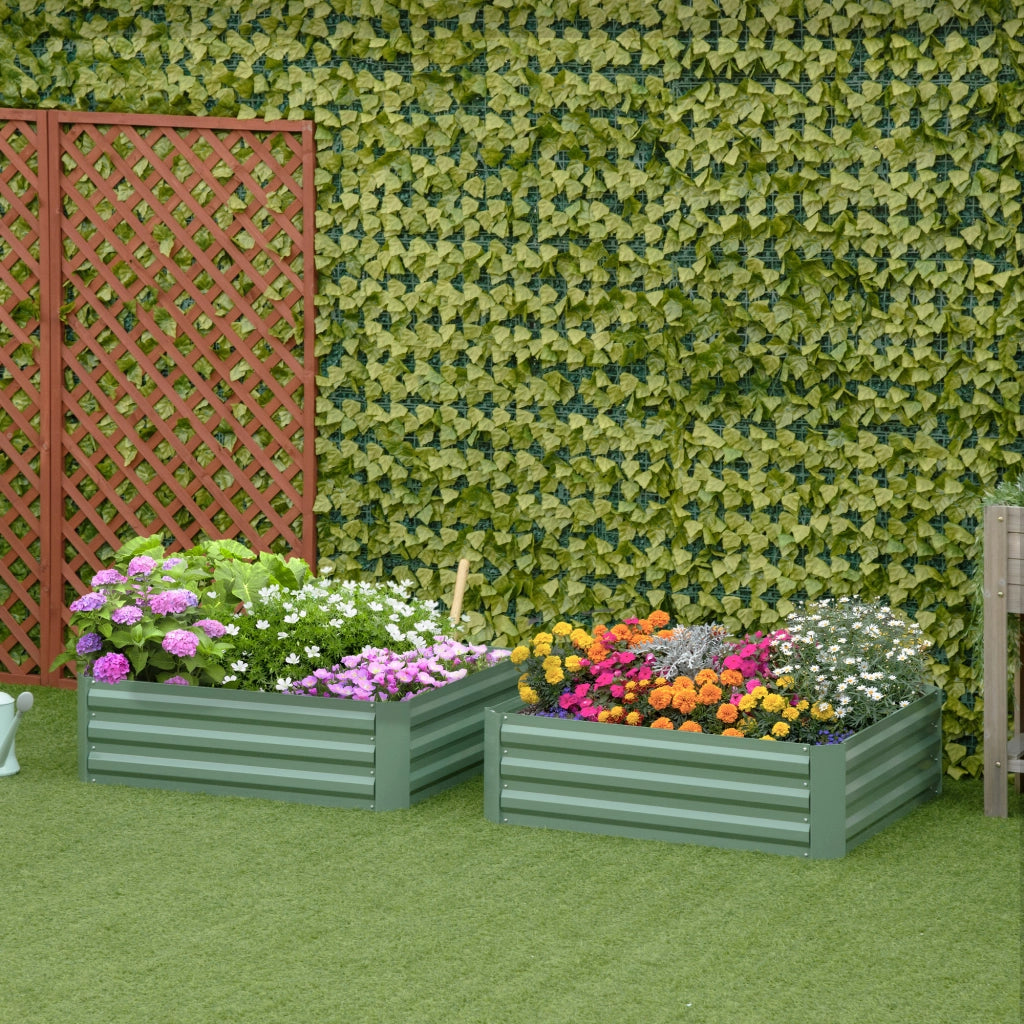 Letti per Orto Rialzati Set di 2 ¨C Minimal ¨C Acciaio Zincato 100x100x30cm