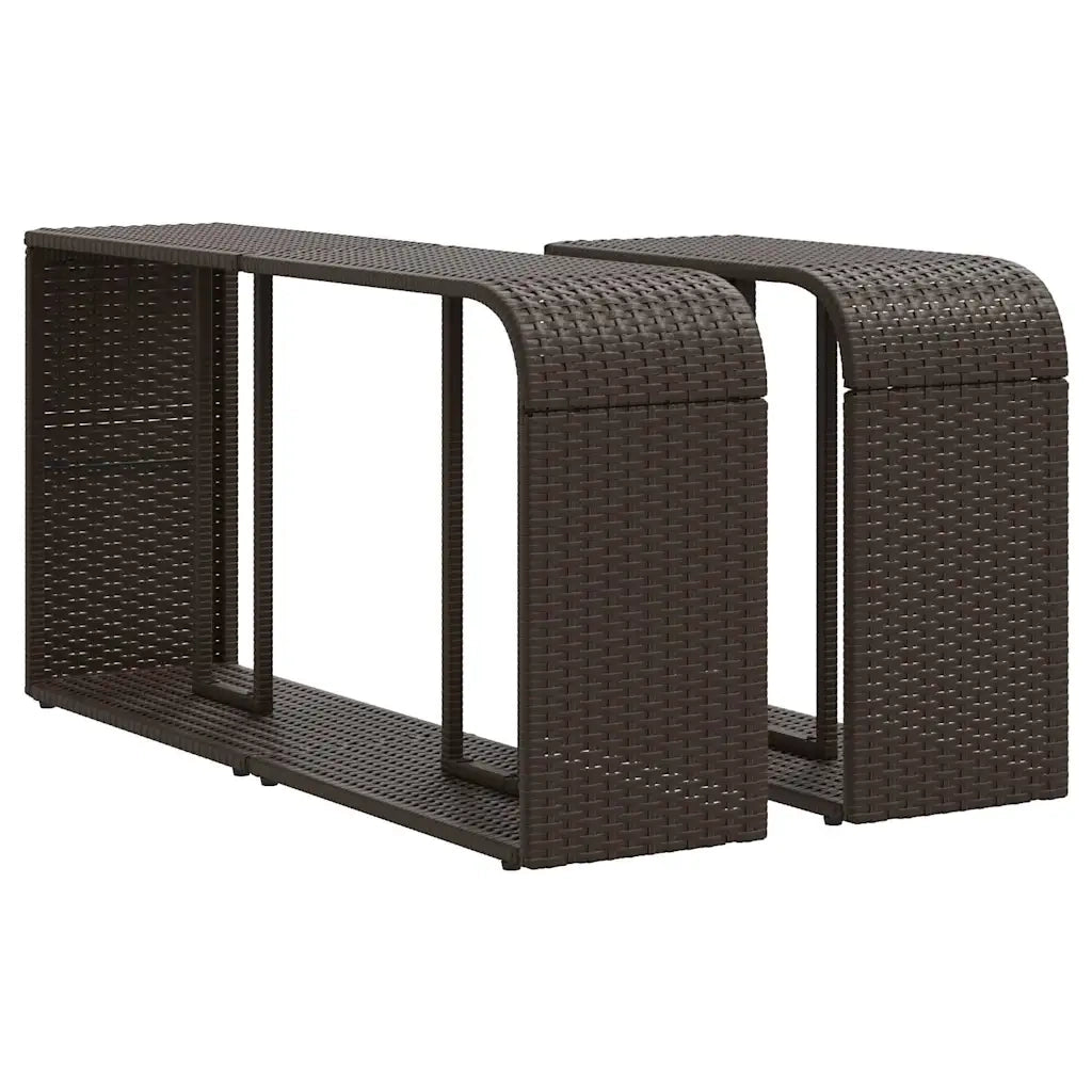 Set Divani da Giardino 11 pz con Cuscini Polyrattan Marrone 3326078