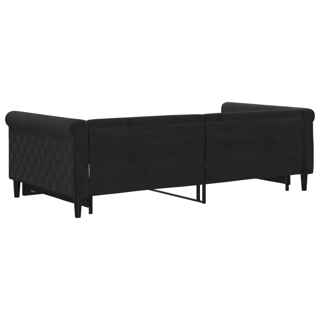 Divano letto | Sof¨¤ letto | Letto singolo Estraibile Nero 100x200 cm in Velluto