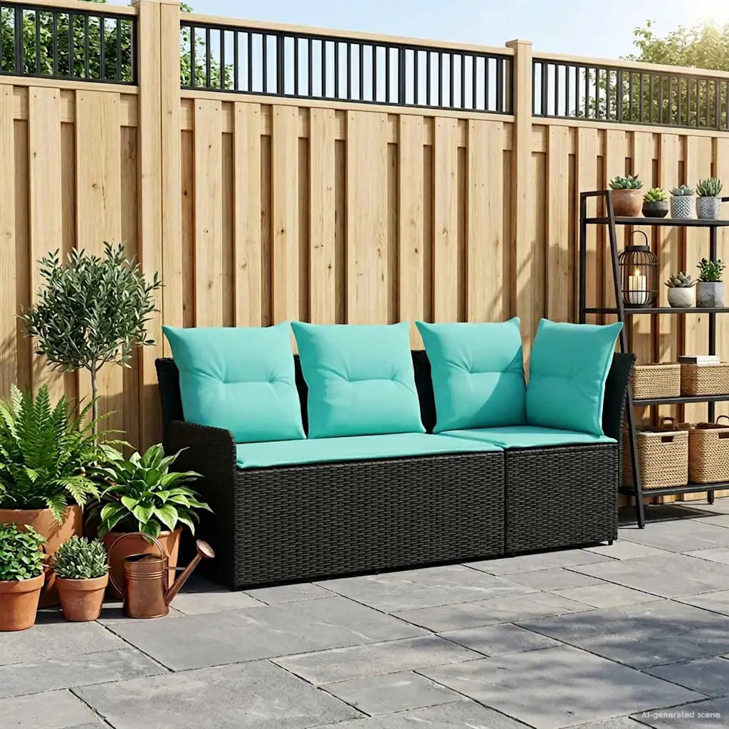Sofa da giardino-Divano con braccioli da giardino con divano angolare 2 Pezzo 892035