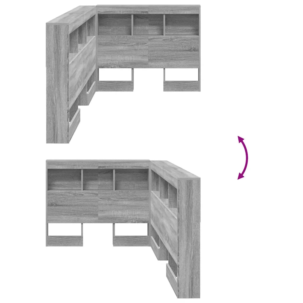 Testata contenitore Grigio Sonoma 90 cm Legno multistrato 3335458