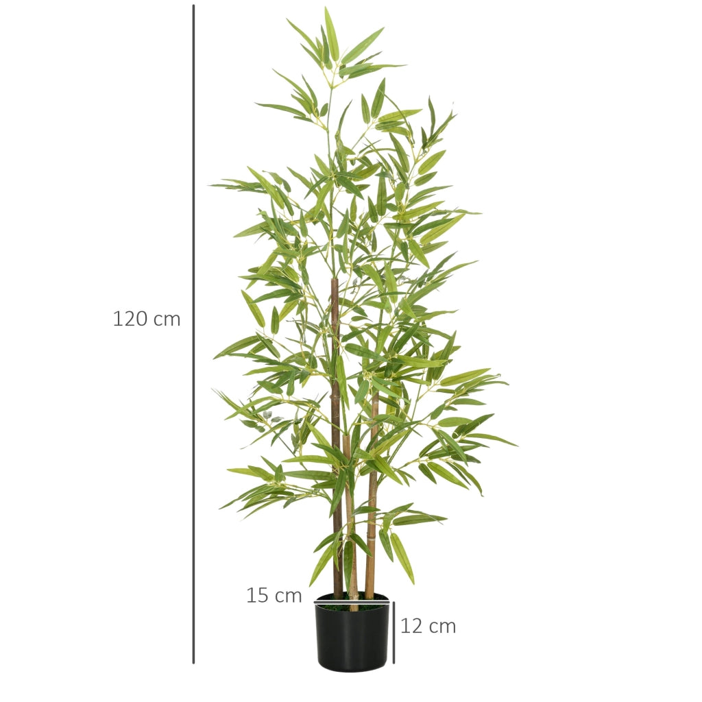 Pianta Artificiale di Bambù da Interno H120 cm con Vaso Verde