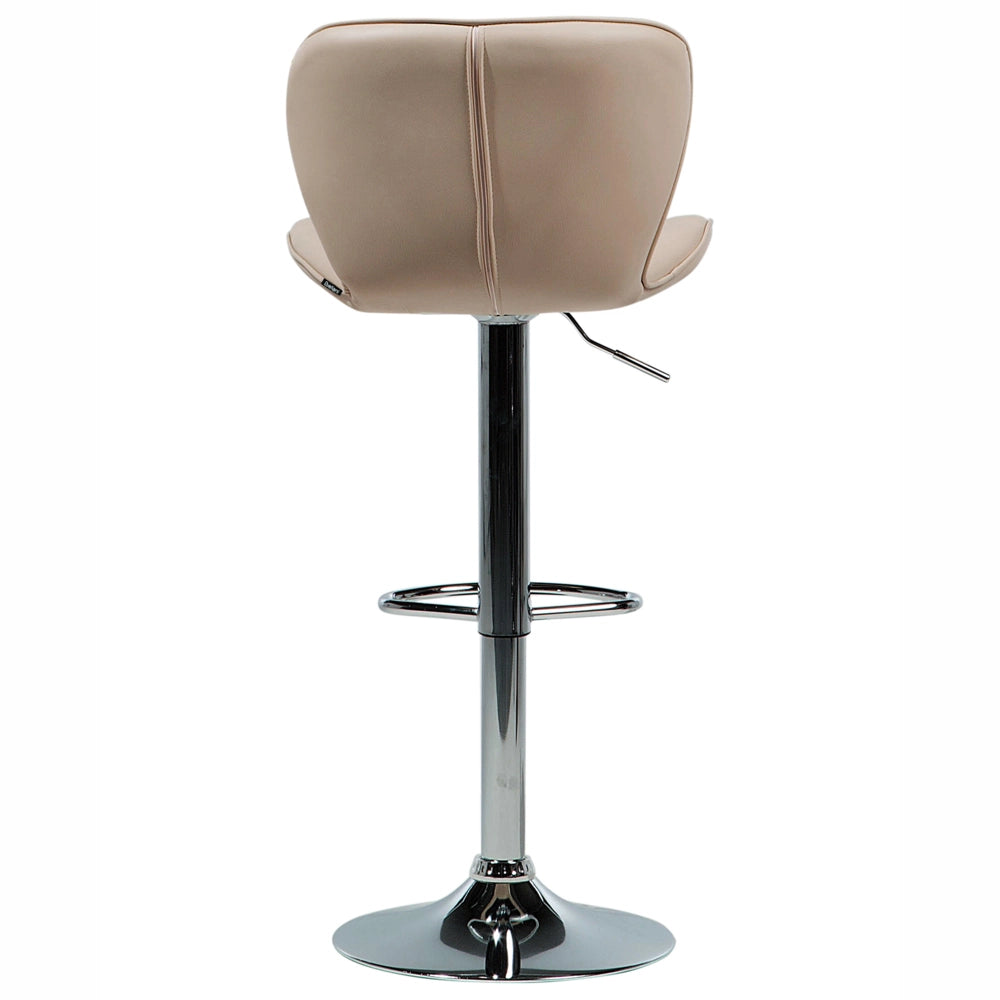 Set di 2 sgabelli da bar in ecopelle beige girevoli regolabili in altezza sedia da bar moderna da cucina