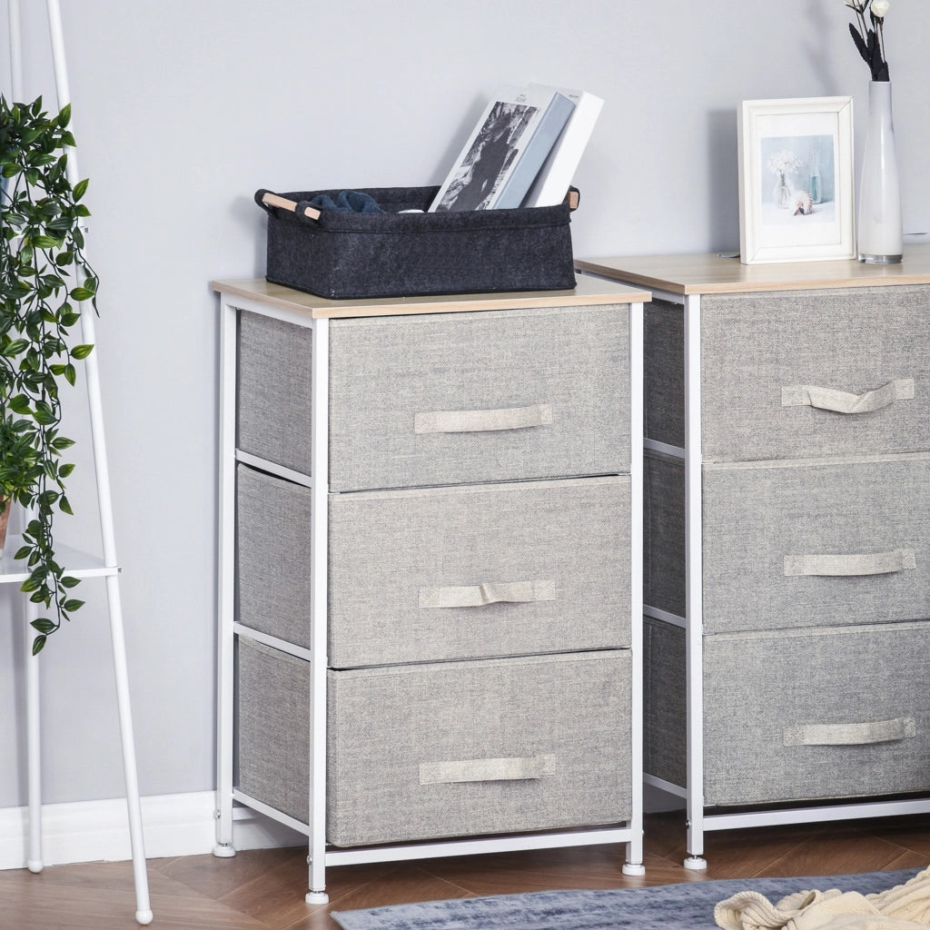 Cassettiera con 3 Cassetti in Tessuto ¨C Minimal ¨C Grigio