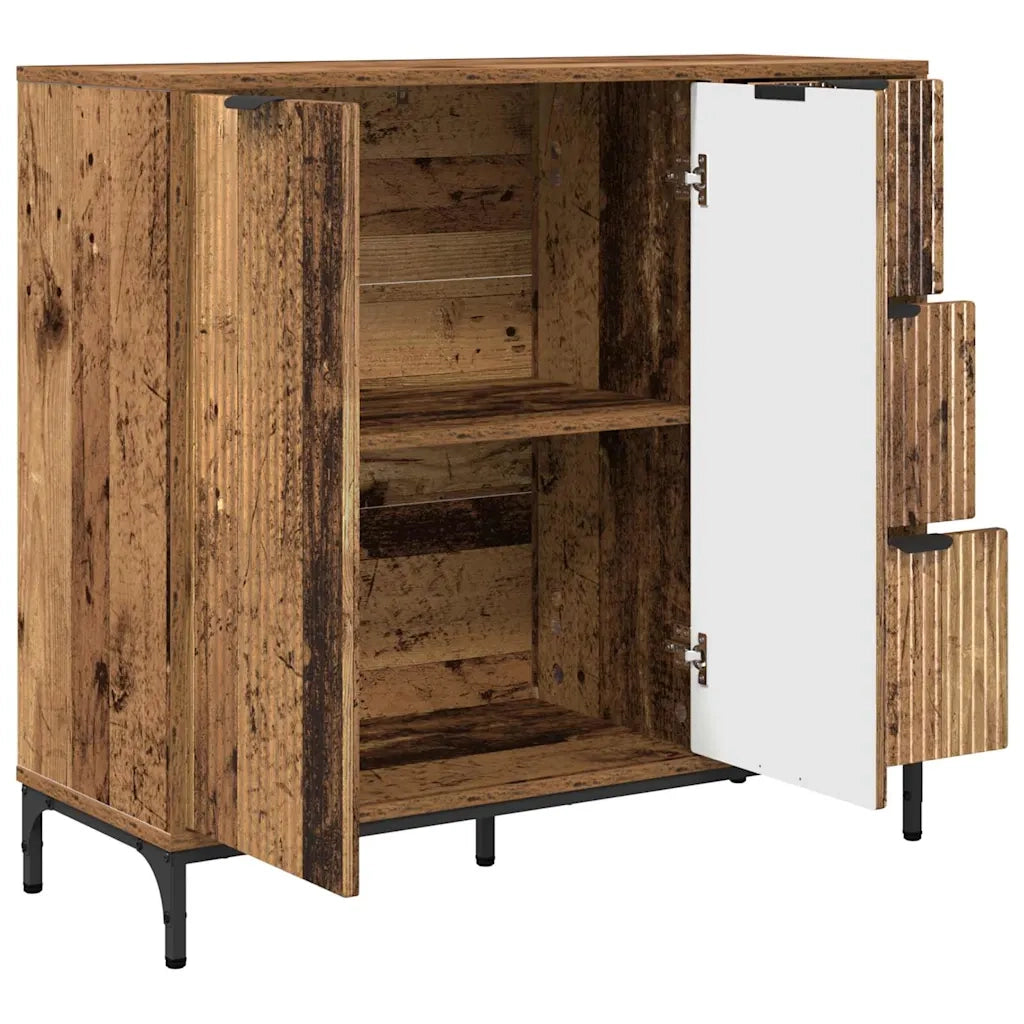Credenza | Madia | Buffet da pranzo | Armadio da pranzo Legno vecchio 89,5 x 33 x 82 cm Legno multistrato