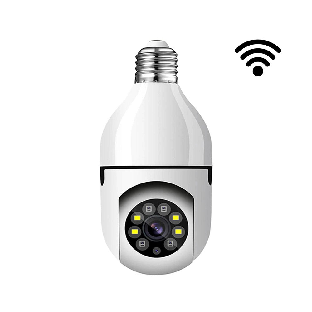 Trade Shop - Telecamera Ip Cam Lampadina Da Interno 360° Wifi E27 Videosorveglianza Jt8177 -