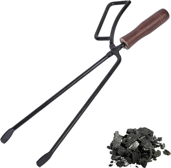 Tang per Focolare, 40 cm Tang in Legno, Tang Universale in Legno, Tang Lungo in Legno, per Camini e Stufe, Nero