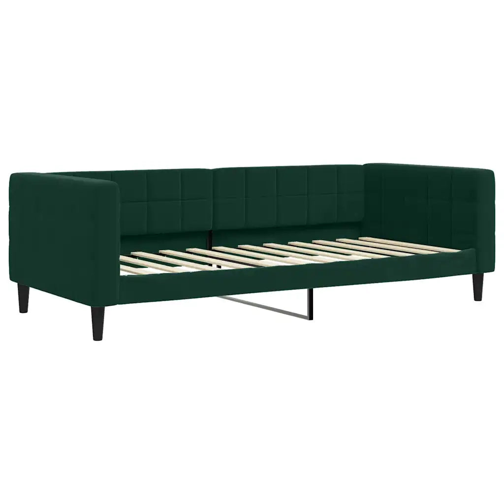 Divano letto | Sof¨¤ letto | Letto singolo Estraibile Verde Scuro 90x200cm Velluto