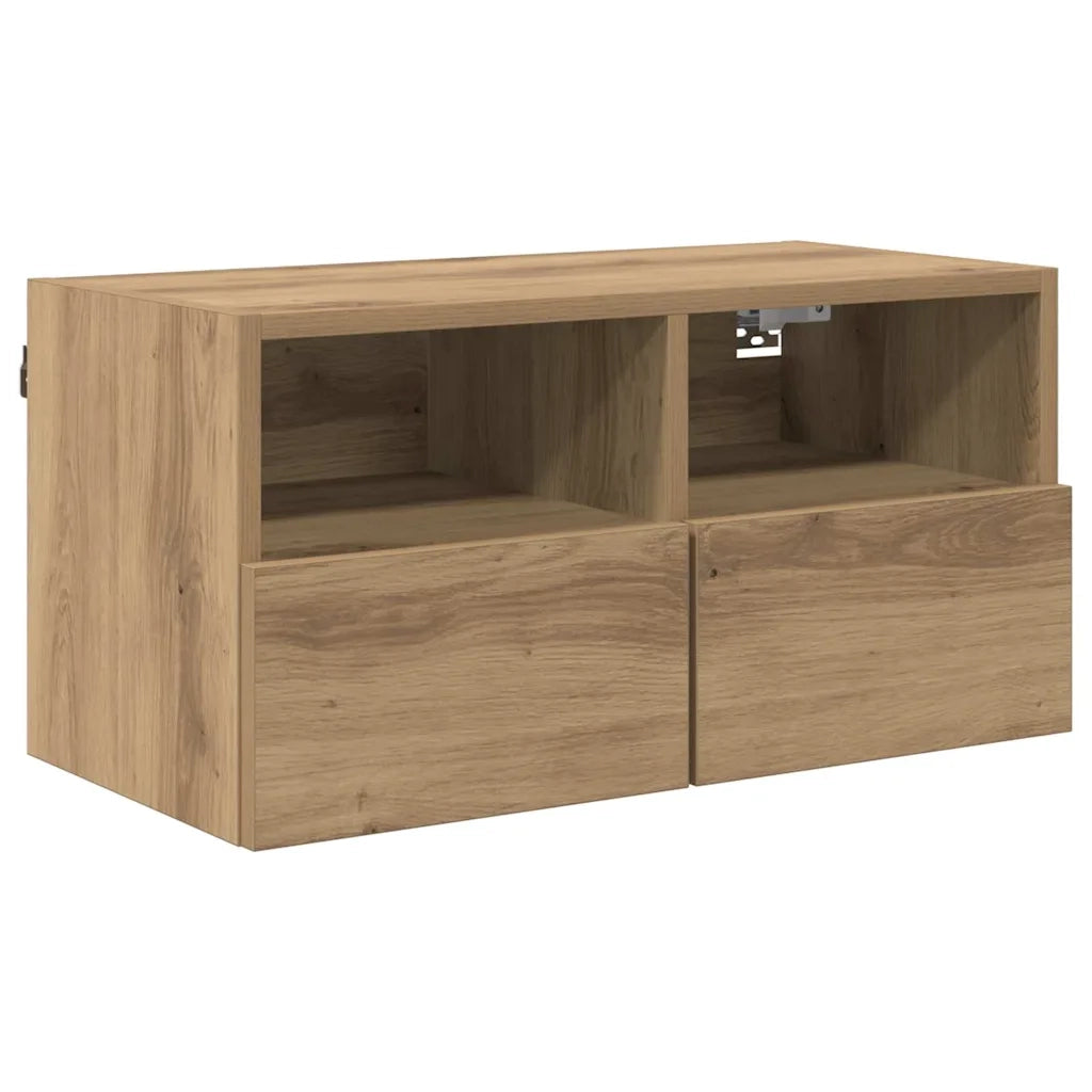 Mobile TV da parete-Mobile TV a Muro-Credenza TV Rovere artigianale 60 x 30 x 30 cm